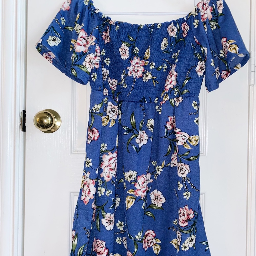 floral blue dress